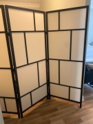 Ścianka działowa, biały/czarny, 216x185 cm