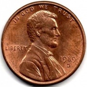 1 CENT AMERYKAŃSKI 1989