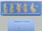 Plakieta Wedgwood - Dancing Hours - blue jasperware - przed 1891, 15 x 5 cm