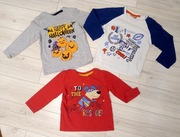 Komplet bluzek koszulek długi rękaw rozmiar 86/92