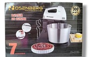 Mikser elektryczny z podstawą i misą 300Watt Rosenberg JE-906E.