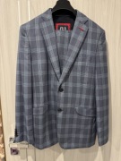 Garnitur męski w kratkę niebiesko-granatowy Lavard L