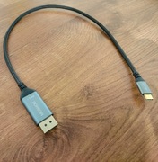 Kabel Displayport 2.1 - USB C 0.5m Dwukierunkowy (Bidirectional) 