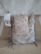 Zara cekinowa blyszczca torebka na lato nowa z metka 