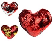 Maskotka poduszka serce przewracane cekiny łuski 20cm