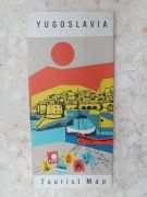 Yugoslavia tourist map 1965 rok mapa Jugosławii Jugosławia vintage