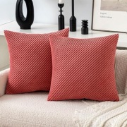 MIULEE Dekoracyjne Poszewki 40x40 cm, 2 Sztuki Róż (Marmolada)