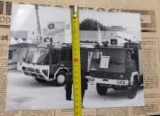 Duża fotografia PrL straż pożarna targi wozy strażackie Steyr 91