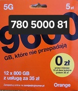 Złoty numer 780 5000 81 łatwy numer Orange 9600GB