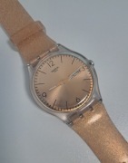 zegarek swatch new gent 41mm brokatowy różowe złoto 
