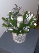 Stroik świąteczny srebrne dodatki 