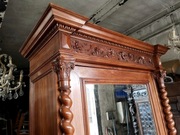 *Pojedyncza, wysoka szafa eklektyczna 254cm, spirale, antyk*