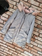 Niebieski ksieżyc 170/176 szara parka kurtka z futrem zimowa