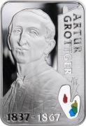 Srebrna moneta 20 zł 2010 Artur Grottger Ag 925 lustrzana mennicza kolor