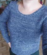 Laura Ashley sweter damski fioletowy wełna okazja M S 38 36
