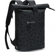 Leke Lekki nieduży Plecak wzór geometryczny 40x35cm czarny