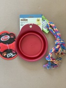 Zestaw dla pieska gryzak miseczka szarpak