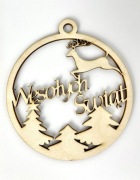 DREWNIANA  BOMBKI Z IMIENIEM NA CHOINKĘ