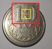 ! Destrukt Zapchany Stempel Niedobicie Cyfry 0 ROK 2000; 10 GR / PLN !