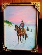 ZIMOWY ODWRÓT- OBRAZ OLEJNY NA PŁÓTNIE-J. KOSSAK 