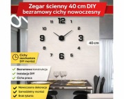 Nowoczesny Kreatywny Zegar ścienny 40 cm DIY bezramowy cichy nowoczesny