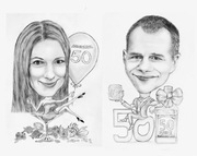 Portrety karykatury ołówkiem ze zdjęć