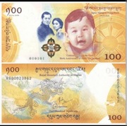 BHUTAN 100 ngultrum  2016 UNC (folder)