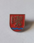 Herb powiat Łęczyński przypinka pin metaliczna odznaka wpinka