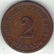 49 Niemcy Cesarstwo 2 pfennig 1876 F