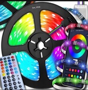 TAŚMA LED RGB 5m WODOODPORNA Ledy 5050 Listwa 230v 12v Kolorowa NA PILOTA