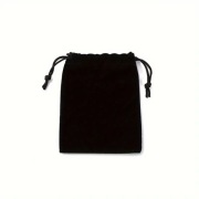 Czarna aksamitna torebka na biżuterię, ze sznurkiem, na prezenty