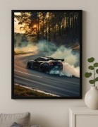 Obraz na płótnie Driftujący na Krętej Drodze Nissan Skyline GTR R35