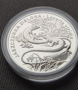 20 zł Jaszczurka zielona 2009 r. srebrna moneta mennicza Zwierzęta świata