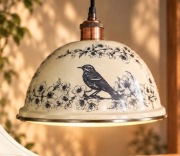 Lampa wisząca emaliowana w kształcie miski Polina Art Deco