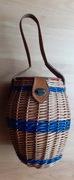 Koszyk pleciony (torebka) z zamykanym wieczkiem _PRL  