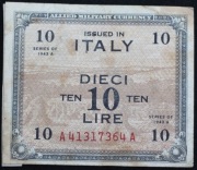 "Włochy  10 Lirów 1943 "Military Currency"......za 14,99 zł "