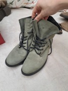 Botki tamaris skóra 42 Szare wiązane 