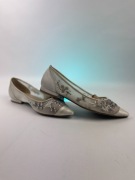 Białe Srebrne Baleriny Półbuty Damskie Blue by Betsey Johnson 38