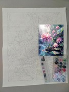 Malowanie po numerach 40x50 lilie wodne