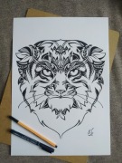  Rysunek: kot manul - cienk - blok t. A3, 250 g/m2