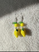 Handmade kolczyki cytrynki, biżuteria z owocami, whimsical / cottagecore