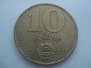 Węgry 10 forintów 1989
