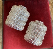 Zestaw starych szklanych kloszy vintage PRL