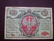 5 marek polskich 1917 Biletów 