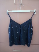 Zara czarny top bieliźniany ze zdobieniami rozmiar M nowy z metką