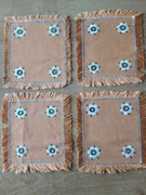 Serwetki lniane pomarańczowe PRL