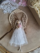 Aniołek Anioł stróż makrama zawieszka 