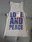 Koszulka bez rękawów love and peace flaga USA