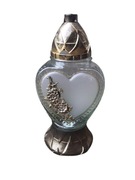 Znicz szklany serce wszystkich świętych Na grób pomnik cmentarz 