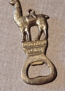 Stary z mosiądzu otwieracz  z Peru z Cuzco Llama